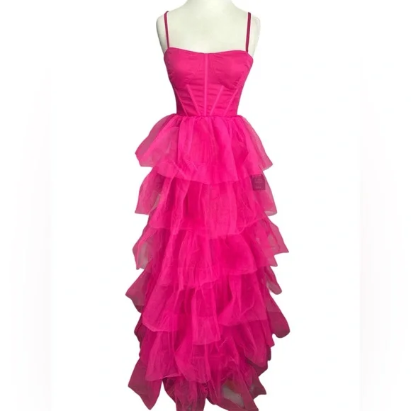 red fur dress Miss Circle Pluma Maroon Halter Faux-Fur Trimmed Midi Dress XS main image 0